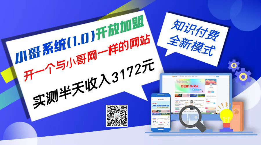 独家项目：小哥资源网开放加盟,资源免费对接实测一天收入2000+-主题库网创