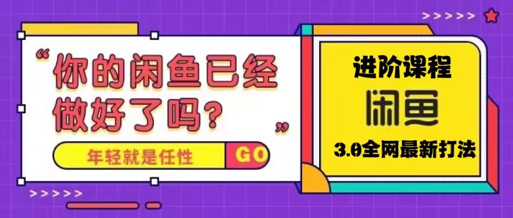 火爆全网的咸鱼玩法进阶课程，单号日入1K的咸鱼进阶课程-主题库网创