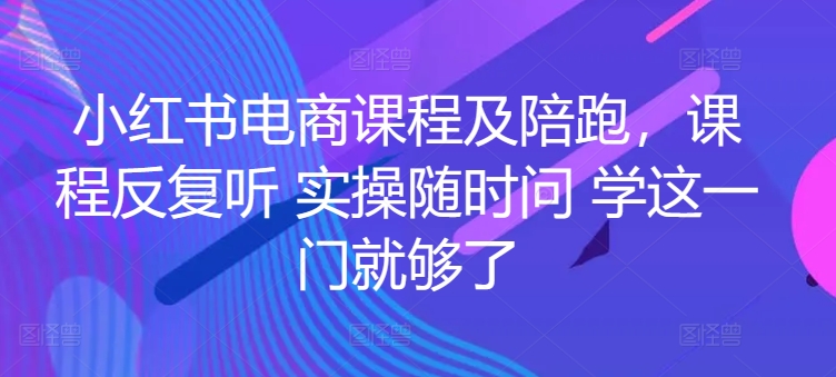 小红书电商课程及陪跑，课程反复听 实操随时问 学这一门就够了-主题库网创