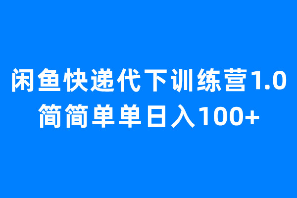 闲鱼快递代下训练营1.0，简简单单日入100+-主题库网创