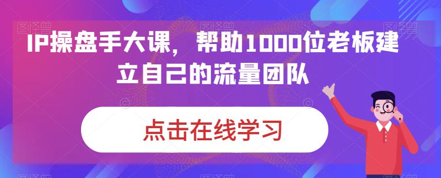 IP-操盘手大课，帮助1000位老板建立自己的流量团队（13节课）-主题库网创