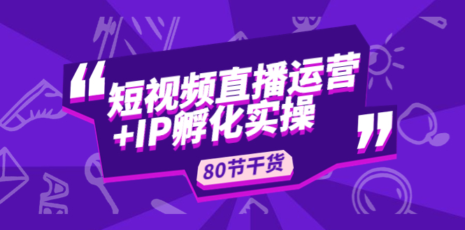 短视频直播运营+IP孵化实战：80节干货实操分享-主题库网创