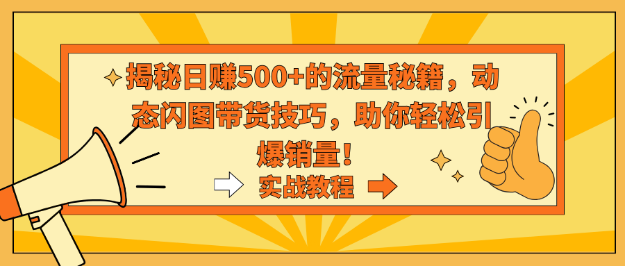 揭秘日赚500+的流量秘籍，动态闪图带货技巧，助你轻松引爆销量！-主题库网创