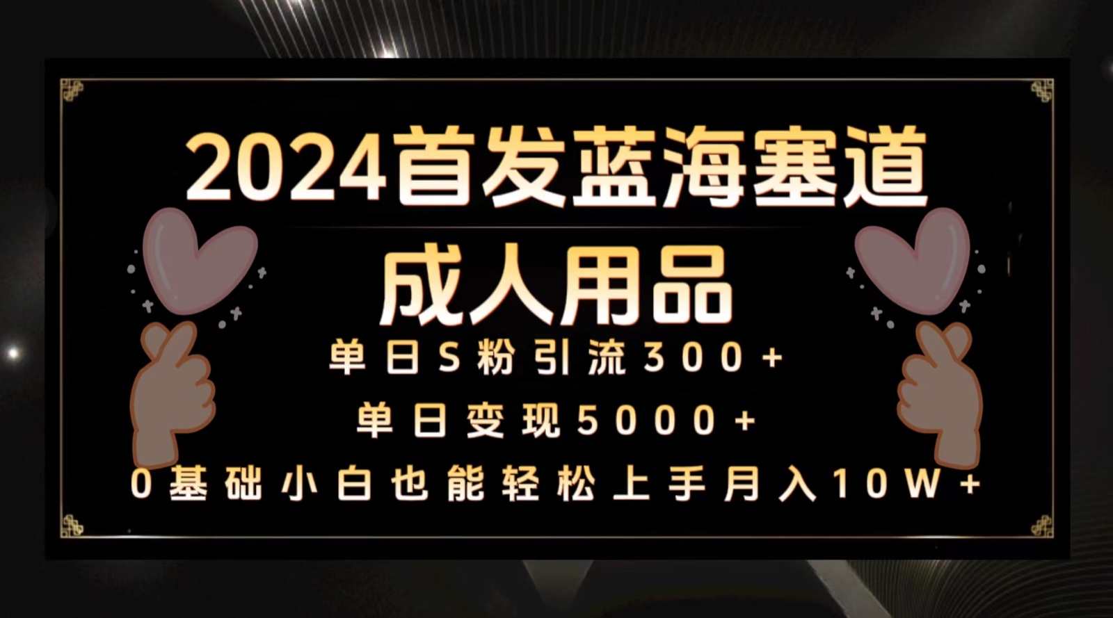 2024首发蓝海塞道成人用品，月入10W+保姆教程-主题库网创