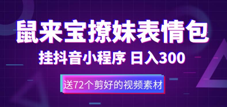 鼠来宝撩妹表情包，通过抖音小程序变现，日入300+（包含72个动画视频素材）-主题库网创