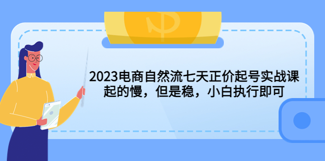 2023电商自然流七天正价起号实战课：起的慢，但是稳，小白执行即可！-主题库网创