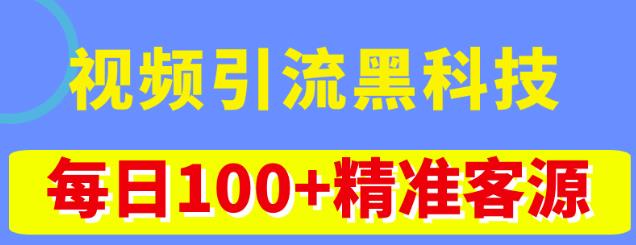 视频引流黑科技玩法，不花钱推广，视频播放量达到100万+，每日100+精准客源-主题库网创