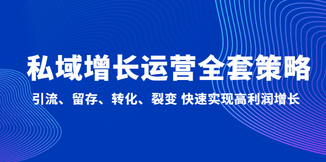 私域增长运营全套策略：引流、留存、转化、裂变 快速实现高利润增长-主题库网创