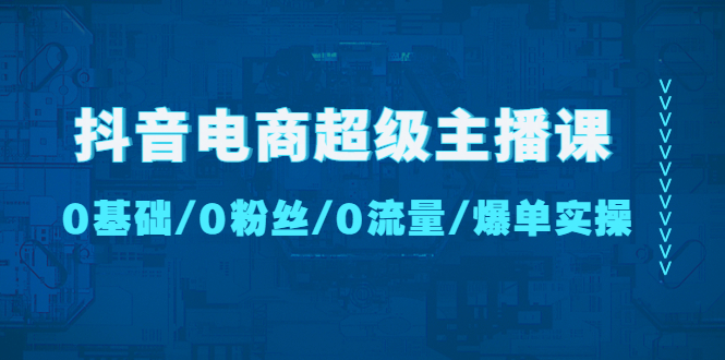 抖音电商超级主播课：0基础、0粉丝、0流量、爆单实操！-主题库网创