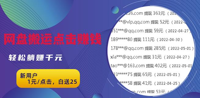 无脑搬运网盘项目，1元1次点击，每天30分钟打造躺赚管道，收益无上限￼-主题库网创