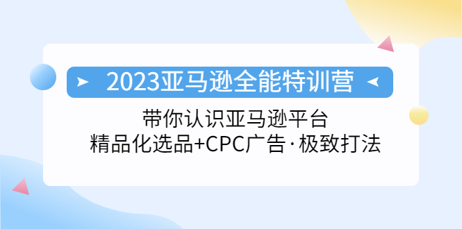 2023亚马逊全能特训营：玩转亚马逊平台+精品化·选品+CPC广告·极致打法-主题库网创