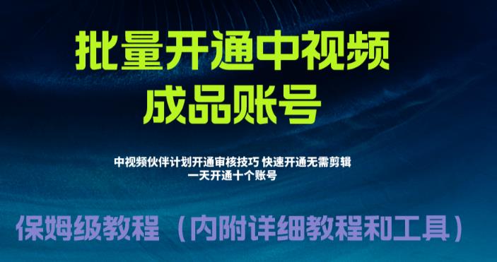 外面收费1980暴力开通中视频计划教程，附 快速通过中视频伙伴计划的办法-主题库网创