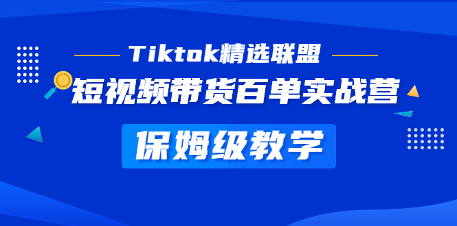 Tiktok精选联盟·短视频带货百单实战营 保姆级教学 快速成为Tiktok带货达人-主题库网创