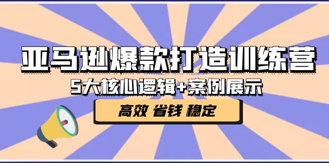 亚马逊爆款打造训练营：5大核心逻辑+案例展示 打造爆款链接 高效 省钱 稳定-主题库网创