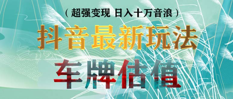 抖音最新无人直播变现直播车牌估值玩法项目 轻松日赚几百+【详细玩法教程】-主题库网创