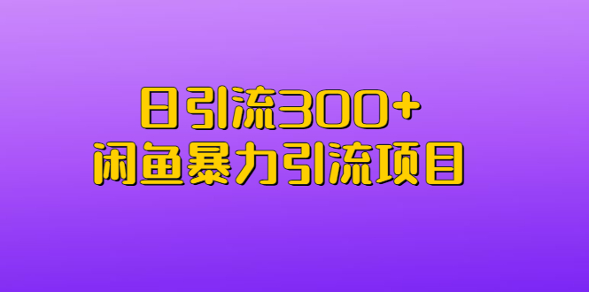 日引流300+闲鱼暴力引流项目-主题库网创