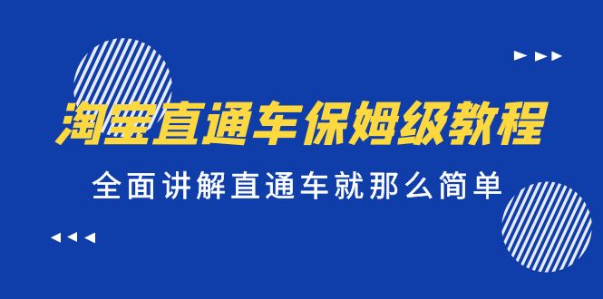 淘宝直通车保姆级教程，全面讲解直通车就那么简单！-主题库网创