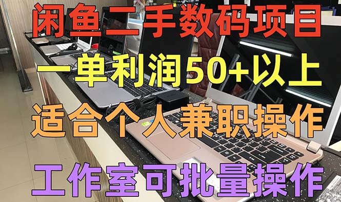 闲鱼二手数码项目，个人副业低保收入一单50+以上，工作室批量放大操作-主题库网创