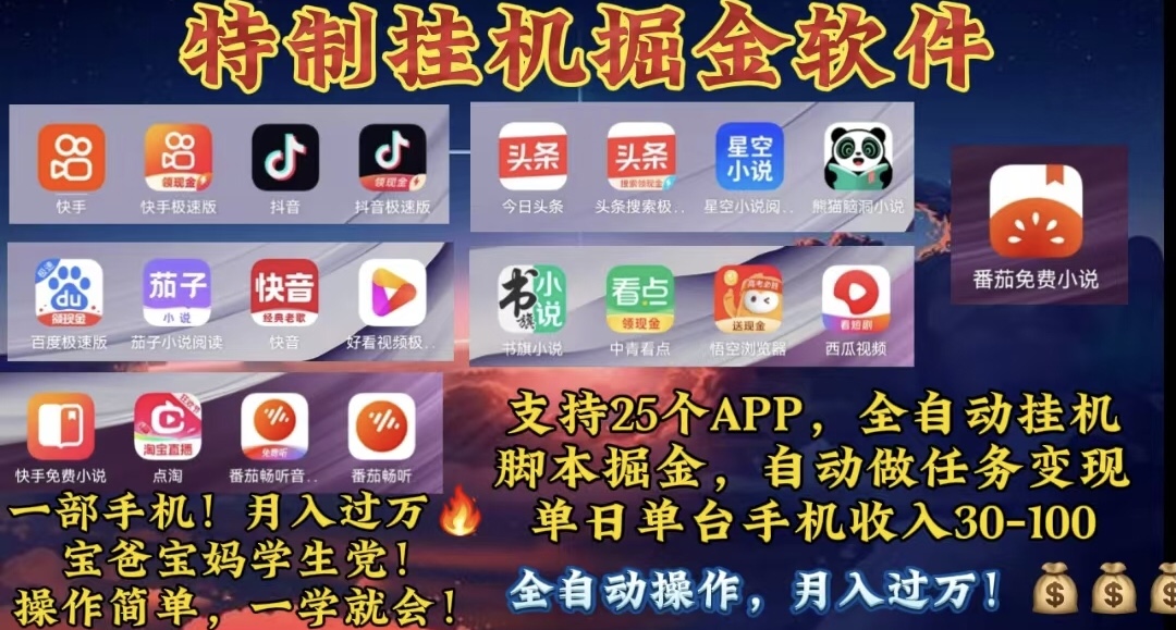 （10703期）月入过万 24小时全自动无脑挂机，操作简单！-主题库网创