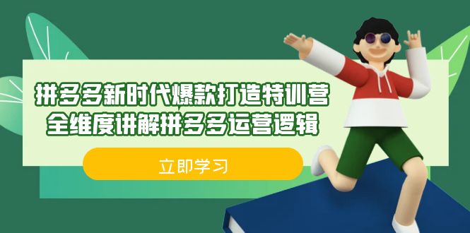 拼多多·新时代爆款打造特训营，全维度讲解拼多多运营逻辑（21节课）-主题库网创