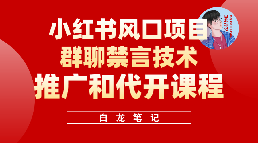 小红书风口项目日入300+，小红书群聊禁言技术代开项目，适合新手操作-主题库网创