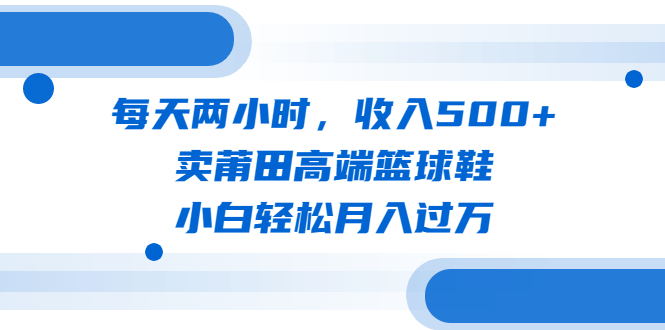 每天两小时，收入500+，卖莆田高端篮球鞋，小白轻松月入过万（教程+素材）-主题库网创