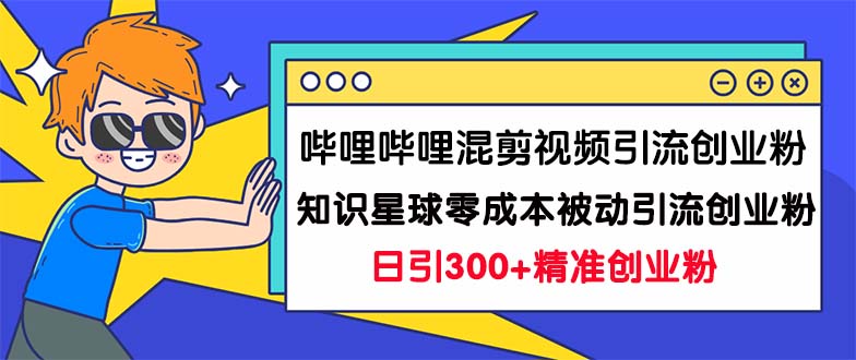 哔哩哔哩混剪视频引流创业粉日引300+知识星球零成本被动引流创业粉一天300+-主题库网创