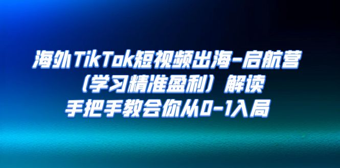 海外TikTok短视频出海-启航营（学习精准盈利）解读，手把手教会你从0-1入局-主题库网创