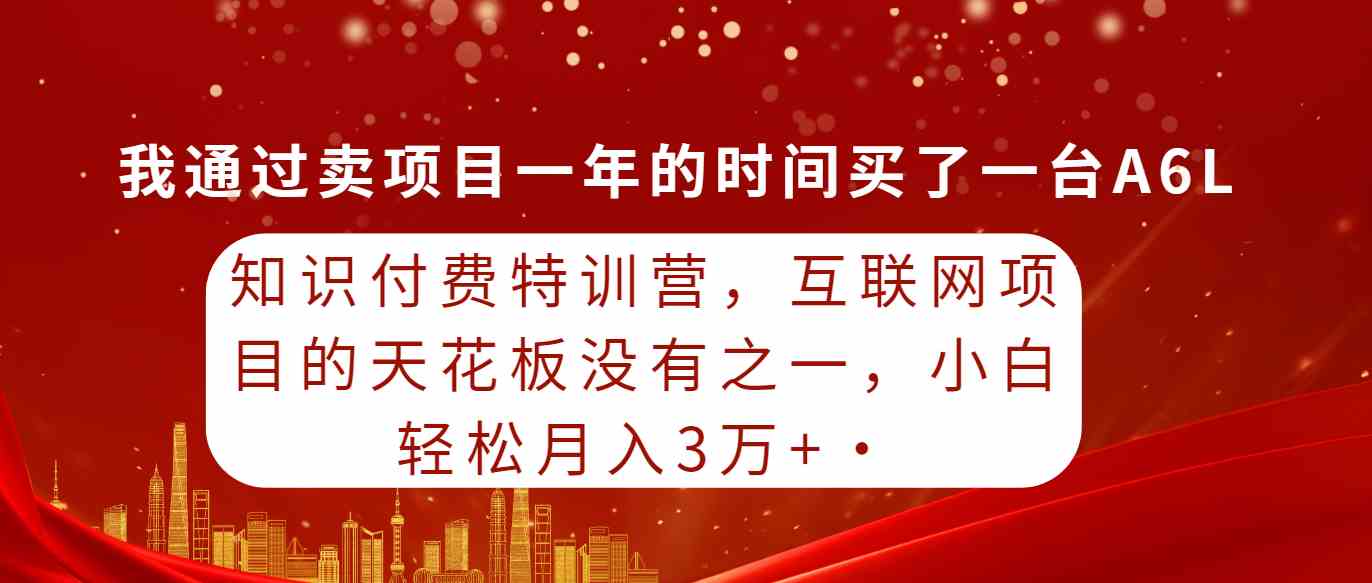 （9341期）知识付费特训营，互联网项目的天花板，没有之一，小白轻轻松松月入三万+-主题库网创