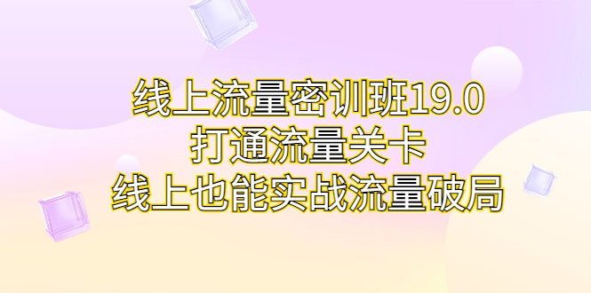 线上流量密训班19.0，打通流量关卡，线上也能实战流量破局-主题库网创