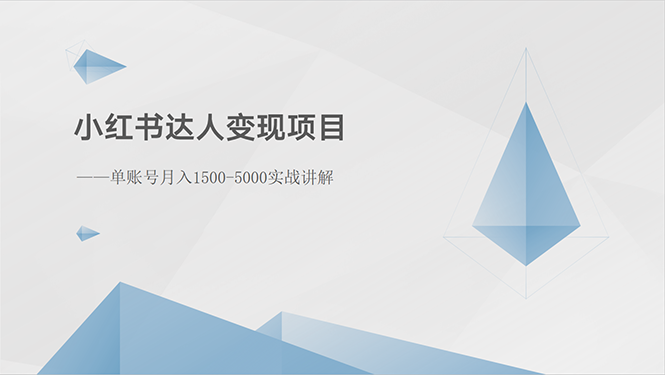 （10720期）小红书达人变现项目：单账号月入1500-3000实战讲解-主题库网创