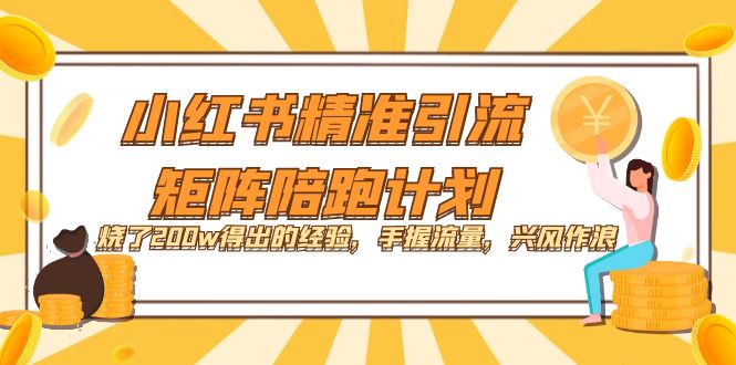 小红书精准引流·矩阵陪跑计划：烧了200w得出的经验，手握流量，兴风作浪！-主题库网创