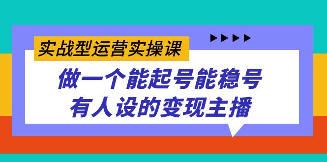 实战型运营实操课，做一个能起号能稳号有人设的变现主播-主题库网创