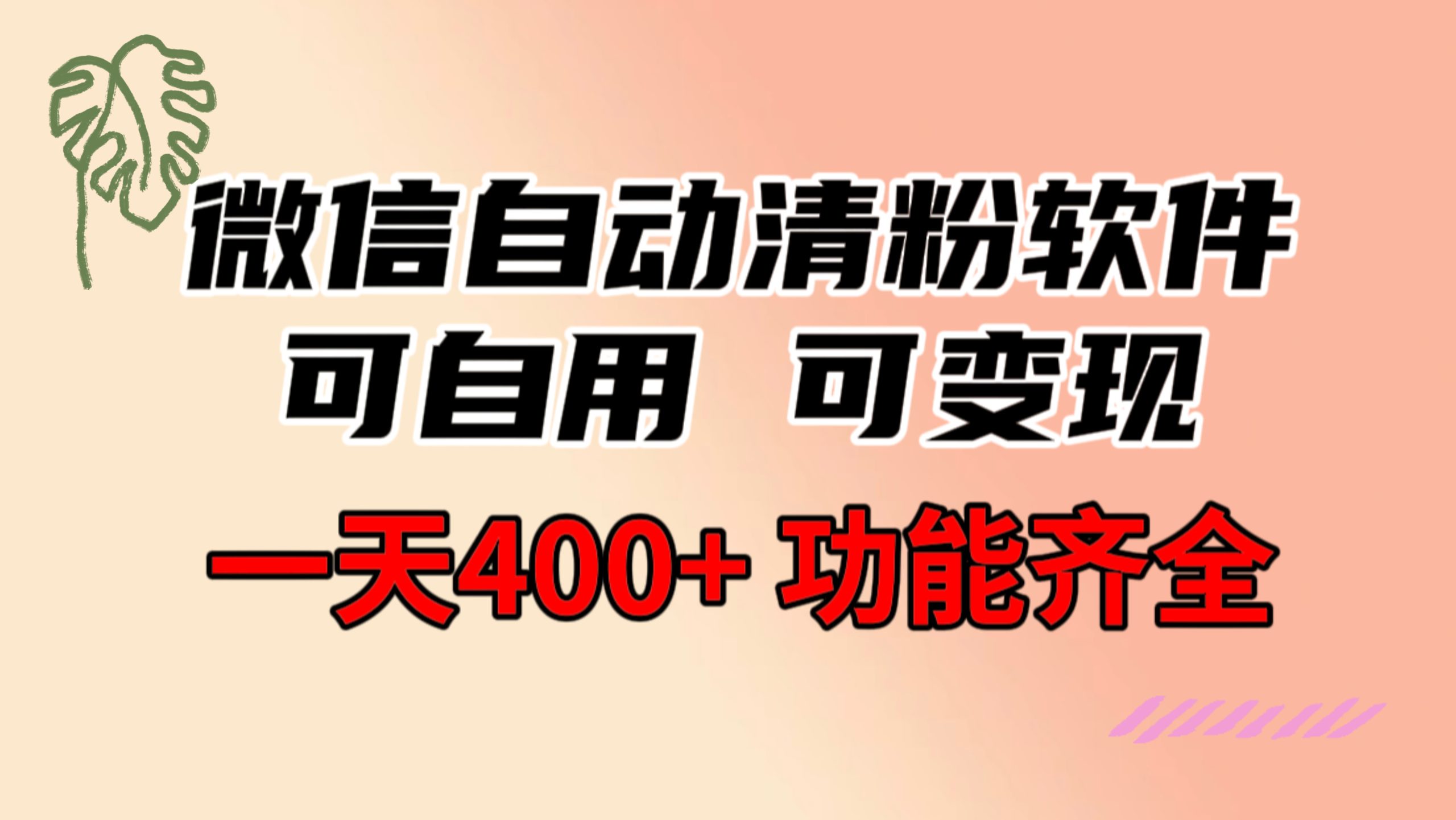 功能齐全的微信自动清粉软件，可自用可变现，一天400+，0成本免费分享-主题库网创