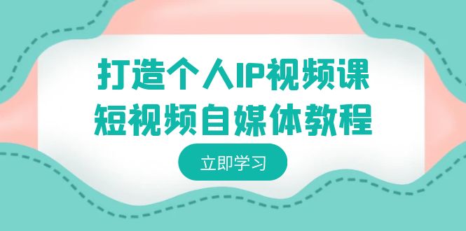 打造个人IP视频课-短视频自媒体教程，个人IP如何定位，如何变现-主题库网创