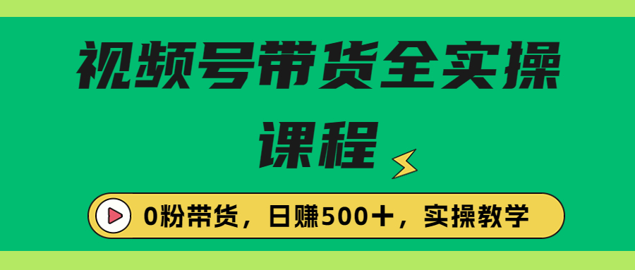 收费1980的视频号带货保姆级全实操教程，0粉带货-主题库网创