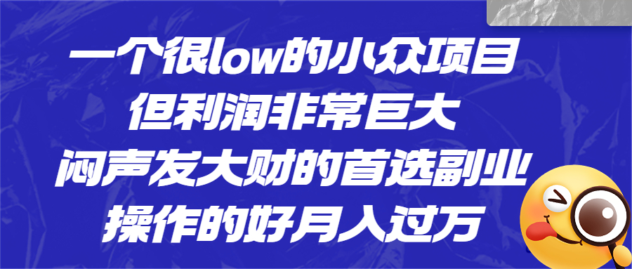 一个很low的小众项目，但利润非常巨大，闷声发大财的首选副业，月入过万-主题库网创