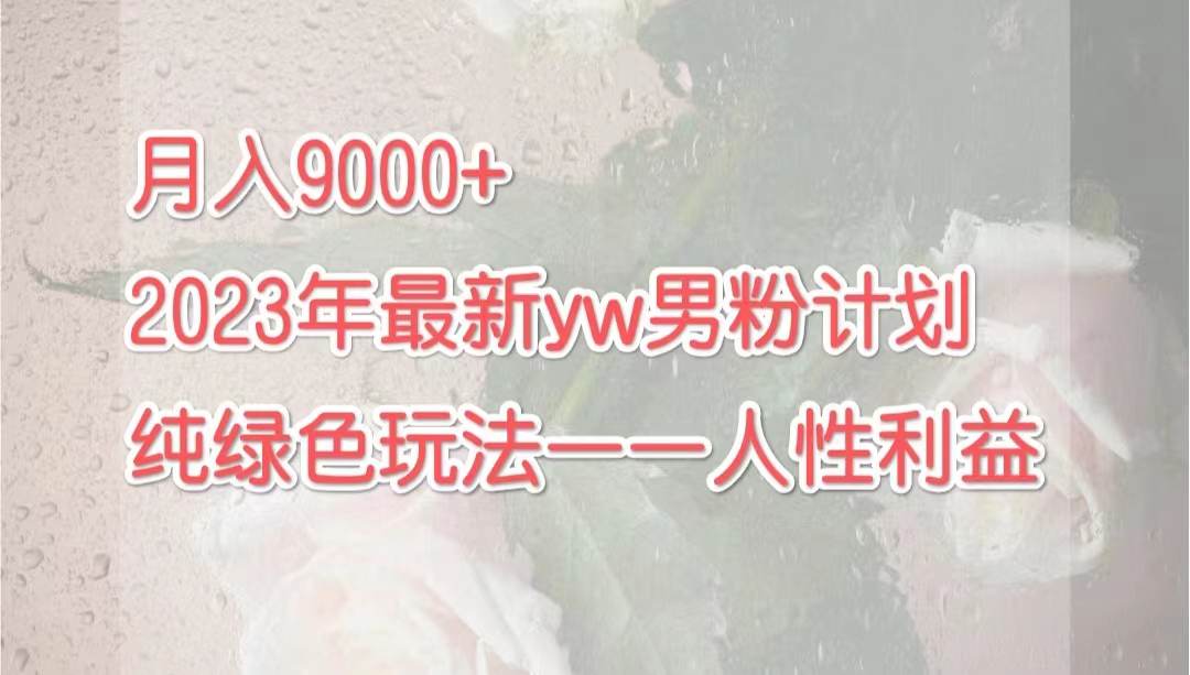 月入9000+2023年9月最新yw男粉计划绿色玩法——人性之利益-主题库网创