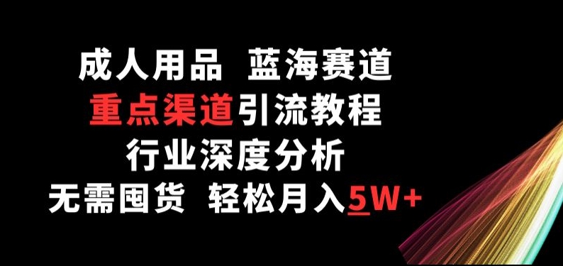 成人用品，蓝海赛道，重点渠道引流教程，行业深度分析，无需囤货，轻松月入5W+-主题库网创