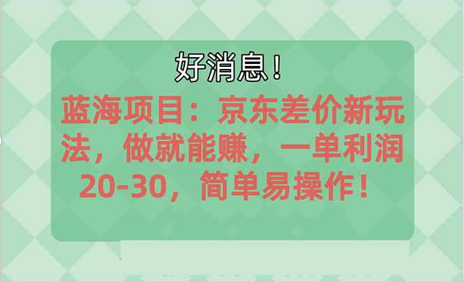 越早知道越能赚到钱的蓝海项目：京东大平台操作，一单利润20-30，简单易操作-主题库网创