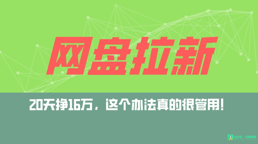 网盘拉新+私域全自动玩法，0粉起号，小白可做，当天见收益，已测单日破5000-主题库网创