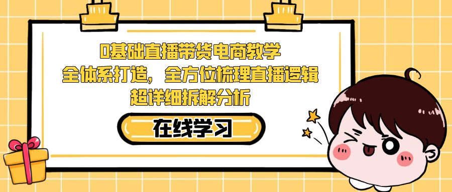 0基础直播带货电商教学：全体系打造，全方位梳理直播逻辑，超详细拆解分析-主题库网创