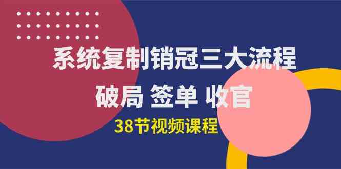 （10171期）系统复制 销冠三大流程，破局 签单 收官（38节视频课）-主题库网创