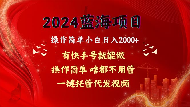 （10693期）2024蓝海项目，网盘拉新，操作简单小白日入2000+，一键托管代发视频，…-主题库网创