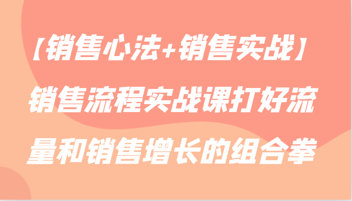 【销售心法+销售实战】销售流程实战课打好流量和销售增长的组合拳-主题库网创