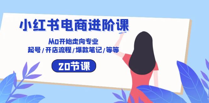 小红书电商进阶课：从0开始走向专业 起号/开店流程/爆款笔记/等等（20节）-主题库网创