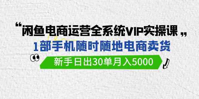 （9547期）闲鱼电商运营全系统VIP实战课，1部手机随时随地卖货，新手日出30单月入5000-主题库网创