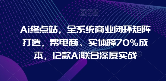 Ai终点站，全系统商业闭环矩阵打造，帮电商、实体降70%成本，12款Ai联合深度实战-主题库网创