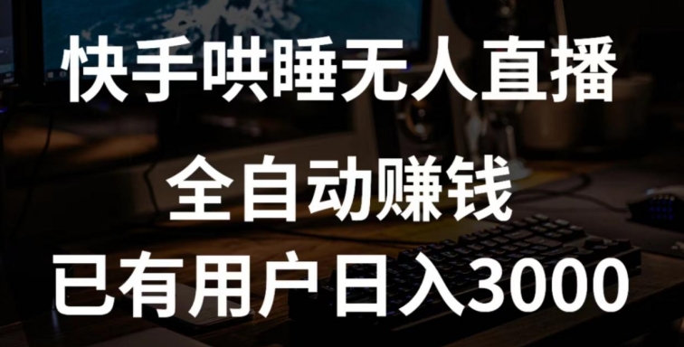 快手哄睡无人直播+独家挂载技术，已有用户日入3000+【赚钱流程+直播素材】-主题库网创