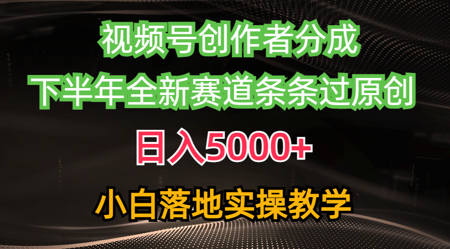 （10294期）视频号创作者分成最新玩法，日入5000+  下半年全新赛道条条过原创，小…-主题库网创